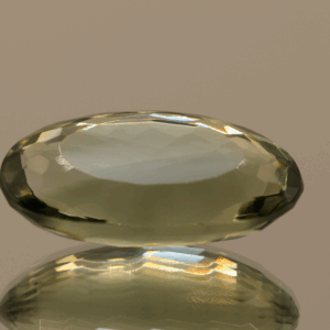 Natural prasiolite gemstone, 13.32 carat, oval cut, pale green color, untreated, loose gemstone, dimensions 21.3 × 11.9 × 7.9 mm, ideal for fine jewelry.
