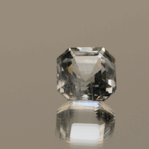Natural octagon cut aquamarine gemstone with colorless hue, 9.95 × 9.89 mm
