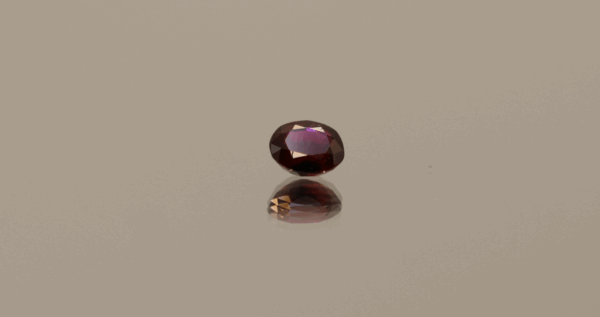Natural Deep red Ruby gemstone, 0.71 carat, oval cut, deep red color, unheated, loose gemstone, dimensions 5.36 × 4.92 × 2.82 mm, origin Burma, ALGT certified.