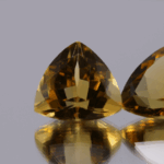 Natural citrine gemstones 12.25 carats trillion cut yellow orange color 13.2 x 12.93 mm loose stones