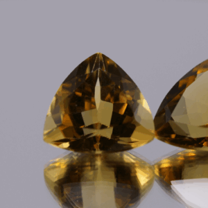 Natural citrine gemstones 12.25 carats trillion cut yellow orange color 13.2 x 12.93 mm loose stones