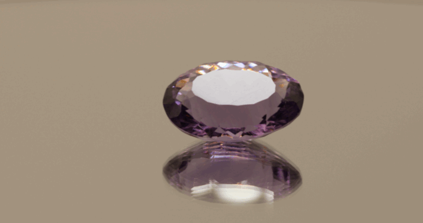 Natural oval cut amethyst gemstone with purple violet color, 16.30 × 10.50 mm