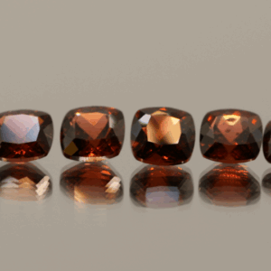 Natural spessartite garnet gemstones 6.8 carats cushion cut orange red color untreated loose stones set