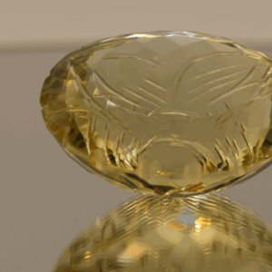 Lemon Quartz gemstone 84.1 carats, natural light yellow oval-cut, premium quality for jewelry