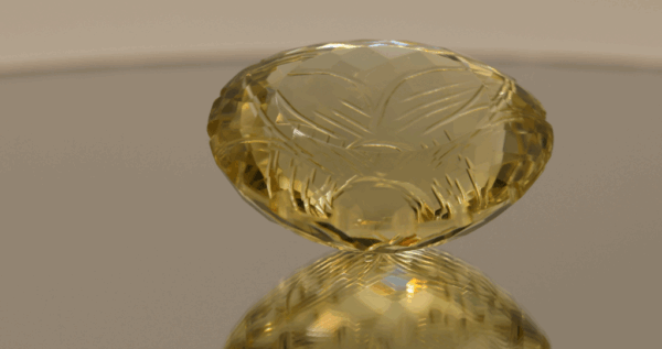 Lemon Quartz gemstone 84.1 carats, natural light yellow oval-cut, premium quality for jewelry