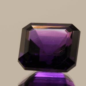 Natural octagon cut amethyst gemstone with purple violet color, 13.50 × 12.20 mm