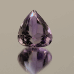 Natural pear cut amethyst gemstone with purple violet color, 15.61 × 12.95 mm