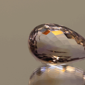 Natural pear cut ametrine gemstone with purple yellow color, 18.80 × 12.40 mm