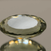 Natural prasiolite gemstone, 20.91 carat, oval cut, pale green color, untreated, loose gemstone, dimensions 23.6 × 14 × 9.2 mm, ideal for fine jewelry.