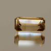 Light brown octagon-shaped topaz, 7.7 carat, 10 × 7.5 × 6.9 mm, no treatment, unknown origin.