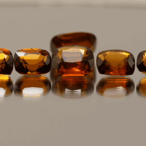 Natural hessonite orange garnet gemstones 19.2 carats cushion cut orange color untreated loose stones parcel