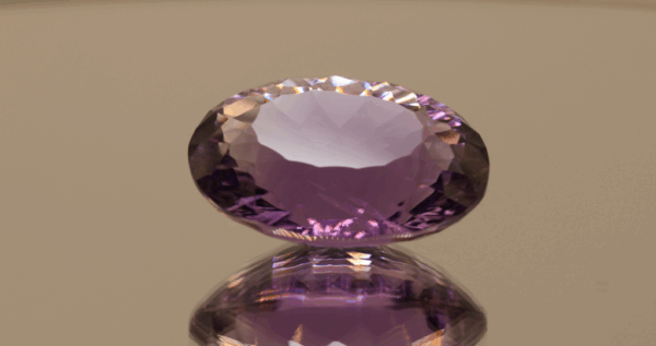Natural oval cut amethyst gemstone with purple violet color, 22.80 × 17.20 mm