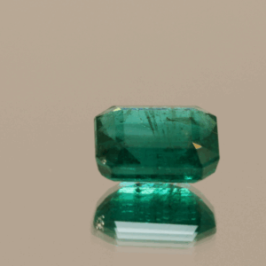 Natural Zambian Green Emerald stone 3.31 carats rectangular cut vivid green AA-AAA color minor oil treatment certified loose stone