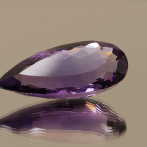 Natural pear cut amethyst gemstone with purple violet color, 24.90 × 11.90 mm
