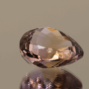 Natural pear cut ametrine gemstone with purple yellow color, 16.70 × 16.20 mm