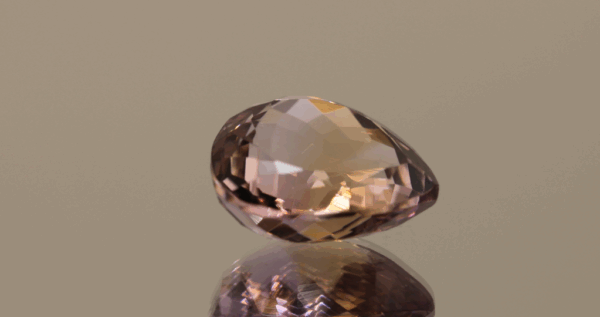 Natural pear cut ametrine gemstone with purple yellow color, 16.70 × 16.20 mm