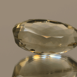 Natural prasiolite gemstone, 17.58 carat, oval cut, pale green color, untreated, loose gemstone, dimensions 21.5 × 12.5 × 9.0 mm, ideal for fine jewelry.