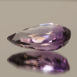 Natural pear cut amethyst gemstone with purple violet color, 22.20 × 15.30 mm