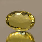 Lemon Quartz gemstone 16.42 carats, natural light yellow oval-cut, premium quality for jewelry