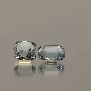Natural octagon cut aquamarine gemstones with light blue color, 7.00 × 6.00 mm