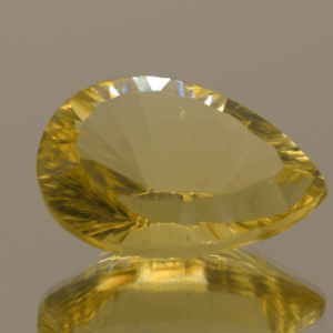 Lemon Quartz gemstone 18.75 carats, natural light yellow pear-cut, premium quality for jewelry