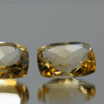 Faceted Citrine Gemstone – Yellow Orange, Square Cushion, 12.95 carats