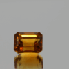 Natural octagon cut citrine gemstone with yellow-orange color, 10.4 × 8 mm
