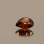 Natural spessartite garnet, 2.8 carats, pear cut, orange-red color, untreated