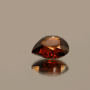 Natural spessartite garnet, 2.8 carats, pear cut, orange-red color, untreated