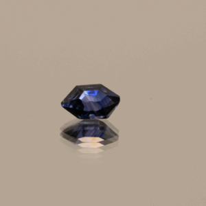Natural sapphire gemstone, 0.52 carat, hexagon cut, blue color, unheated, loose gemstone, dimensions 5.88 × 4.07 × 2.93 mm, origin Sri Lanka, BIGL certified.