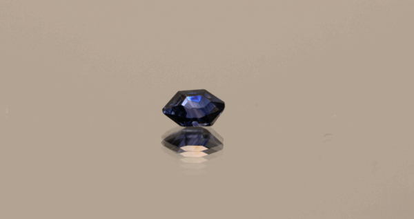 Natural sapphire gemstone, 0.52 carat, hexagon cut, blue color, unheated, loose gemstone, dimensions 5.88 × 4.07 × 2.93 mm, origin Sri Lanka, BIGL certified.
