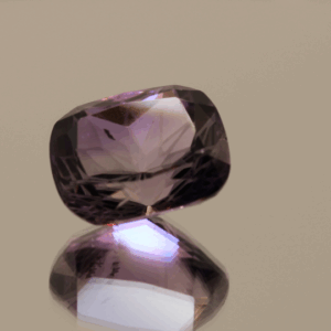 Natural cushion cut amethyst gemstone with purple violet color, 14.67 × 12.20 mm