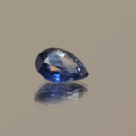 Blue pear-shaped sapphire, 1.08 carat, 7.21 × 5.89 × 3.02 mm, heat-treated, unknown origin, AIG certified.
