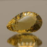 Lemon Quartz gemstone 14.52 carats, natural light yellow pear-cut, premium quality for jewelry