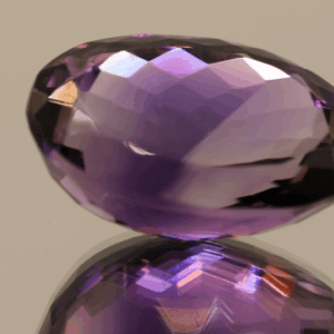 Natural oval cut amethyst gemstone with purple violet color, 20.70 × 14.00 mm