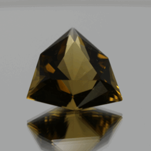 Faceted Citrine gemstone, yellow-orange trillion cut, 9.85 g, 16.4 × 15.9 mm, natural citrine
