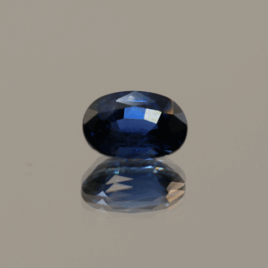 Sapphire Blue stone oval-shaped, 1.11 carat, 7.11 × 5.01 × 3.60 mm, heat-treated, unknown origin, AIG certified.