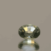 Yellow green sapphire gemstone 1.37 carat oval cut, heat treated, loose gemstone, dimensions 7.18 × 5.74 × 4.06 mm, ALGT certified.