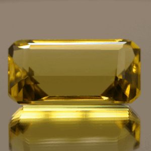 Lemon Quartz gemstone 20.54 carats, natural light yellow octagon-cut, premium quality for jewelry