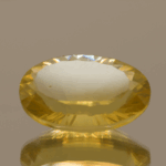 Lemon Quartz gemstone 15.5 carats, natural light yellow oval-cut, premium quality for jewelry