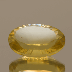 Lemon Quartz gemstone 15.5 carats, natural light yellow oval-cut, premium quality for jewelry