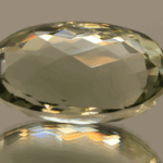 Natural prasiolite gemstone, 33.62 carat, oval cut, pale green color, untreated, loose gemstone, dimensions 26.4 × 15.8 × 12.8 mm, ideal for fine jewelry.