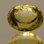 Lemon Quartz gemstone 31.77 carats, natural light yellow oval-cut, premium quality for jewelry