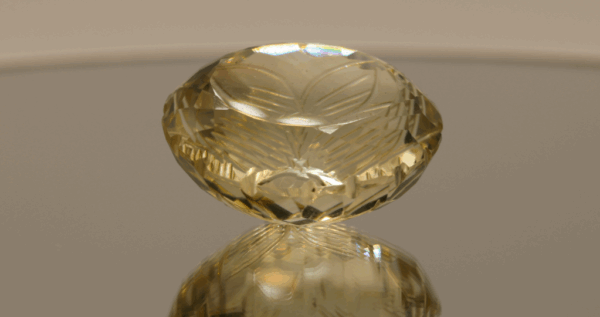 Lemon Quartz gemstone 72.6 carats, natural light yellow oval-cut, premium quality for jewelry
