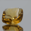 Natural cushion cut citrine gemstone with yellow-orange color, 16.9 × 16.9 mm