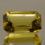 Lemon Quartz gemstone 22.31 carats, natural light yellow octagon-cut, premium quality for jewelry