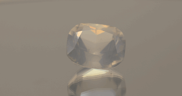 natural milky quartz gemstone 13.1 carat white cloudy cushion cut untreated loose gem