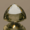 Natural prasiolite gemstone, 21 carat, trillion cut, pale green color, untreated, loose gemstone, dimensions 16.9 × 16.6 × 12.7 mm, ideal for fine jewelry.