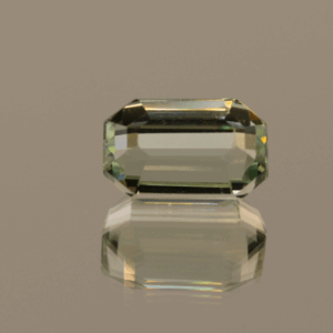 Light green octagon-shaped spodumene, 6.85 carat, 12.5 × 8 × 7.3 mm, no treatment, unknown origin.