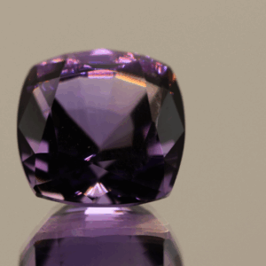 Natural square cushion cut amethyst gemstone with purple violet color, 11.60 × 11.60 mm